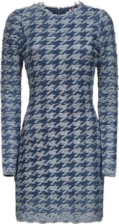 Diesel Logo Ribgebreide Mini Jurk - Dames - Korte kleedjes - Blauw - S - Kleedjes