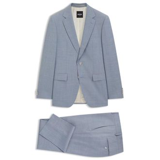 BOSS Two-piece wool-blend slim-fit suit with silk