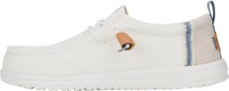 Hey Dude MenS Wally Craft Linen Slip-On Shoes In White/stone Grey