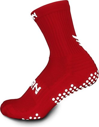 Torn Sports Red with White Midcalf Grip Sock UK 9-12