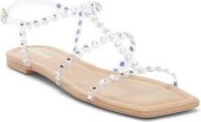 Abound Jewel Embellished Flat Sandal in Clear at Nordstrom Rack, Size 5.5