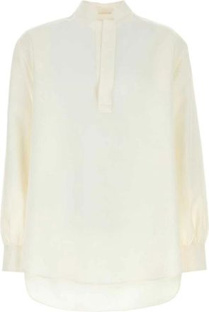 Valentino Garavani Linnen Blouse - Dames - Blouses - Wit - L - Linnen - Overhemden