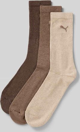 Puma Sportsocken im 3er-Pack in Beige Melange, Größe 43-46