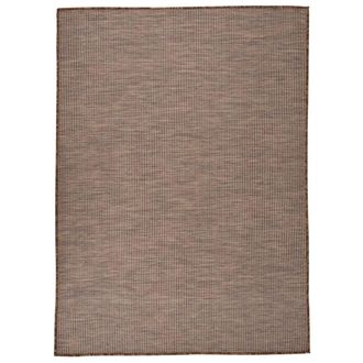 vidaXL Alfombra De Exterior De Tejido Plano Marr&oacute;n 200x280 Cm Vidaxl