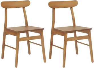 vidaXL Silla De Comedor 2 Pcs Natural 43 X 44,5 X 77 Cm Vidaxl