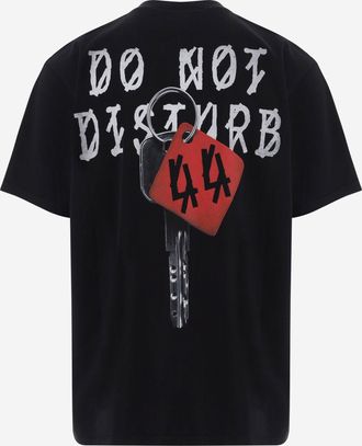 44 Label Group Mens Cotton Logo T-Shirt Black T-Shirts And Polos