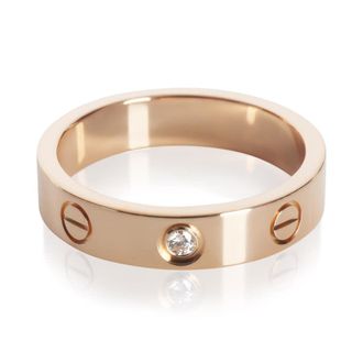 Cartier Pre-Owned Cartier Rose Gold Diamond Small Model Love Ring