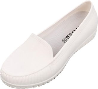 Generic Women Lace Up Mesh Casual Sports Shoes Breathable Thick Sole Footwear for Everyday Wear (White, 4.5)