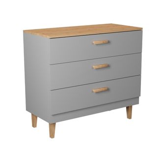 Petits Meubles C&oacute;moda 3 cajones paneles gris