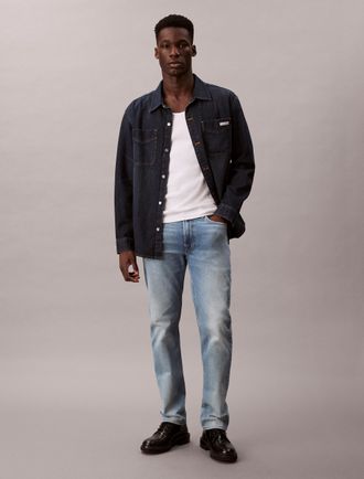 Calvin Klein Slim-fit-Jeans CALVIN KLEIN, Herren, Gr. 30, L&auml;nge 30, medway blau, Denim/Jeans, Obermaterial: 98% Baumwolle, 2% Elasthan, unifarben, slim fit lang, J