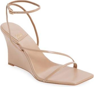 Jeffrey Campbell Highlight Ankle Strap Wedge Sandal in Nude at Nordstrom, Size 6.5