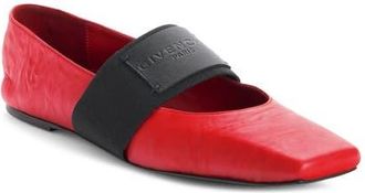 Givenchy Sliced Square Toe Mary Jane Flat in Vermillon at Nordstrom, Size 7.5Us