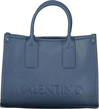 Valentino Tassen, Dames, Blauw, ONE Size, Polyethyleen Handtas met Structuurafwerking