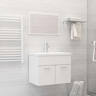 vidaXL Conjunto De Muebles De Ba&ntilde;o 2 Piezas Contrachapada Blanco Vidaxl