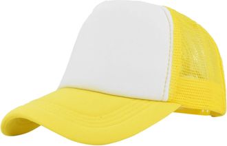 Generic Mesh Contrast Color Baseball Cap Solid Fashion Trucker Dad Cap Holiday Sun Visors Hat Adjustable Quick Dry Breathable Unisex Men Women Yellow One Size