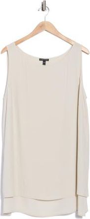 Eileen Fisher Bateau Neck Longline Silk Shell in Bone at Nordstrom Rack, Size Xx-Large
