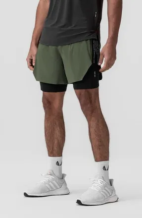 ASRV Aerotex Hybrid Liner Short in Olive/black at Nordstrom, Size Xx-Large