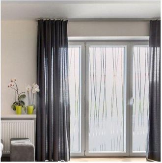 No Brand 2 L&aacute;minas De Vinilo Para Ventanas De 45 Cm X 2 M, Blancas, A Rayas, Esmeriladas, De Pvc, Adhesivas Est&aacute;ticas, Sin Pegamento, Decorativas, Para Vidrio,
