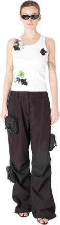 Coperni Wijde broek - Dames - Wijde Broeken - Zwart - XS - Katoen - Broeken