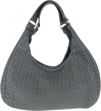 Bottega Veneta Pre-owned Shoulder Bags, female, Gray, Size: ONE SIZE Pre-owned Intrecciato Leather Shoulder Bag