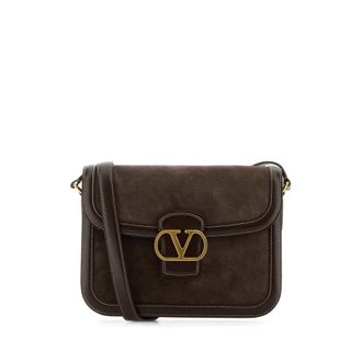 Valentino Garavani Brown Suede And Leather 9To5 Shoulder Bag