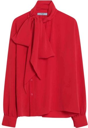 Prada Overhemden, Dames, Rood, XS, Camicia in marocaine