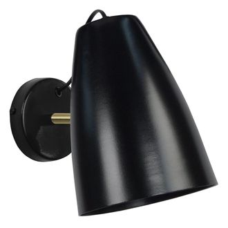 Tosel Aplique de pared metal Alt.25cm negro ;Pantalla: marr&oacute;n