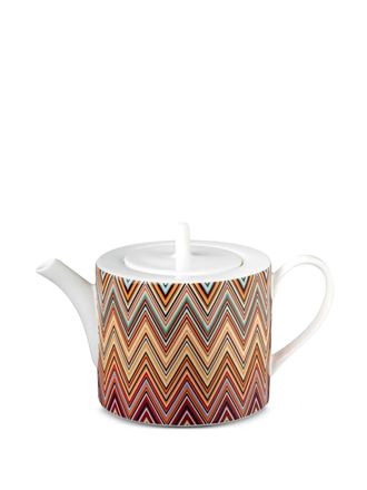 Missoni Home Theepot met zigzagpatroon - Wit