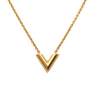 Louis Vuitton Valentino Gold Plated Essential V Necklace