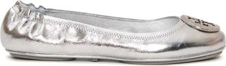 Tory Burch Zilveren Ballerina Schoenen met Micro Strass - Dames - Ballerinas - Grijs - 36 1/2 EU - Leer - Schoenen