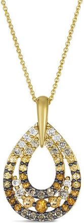 Le Vian 14K 0.86 Ct. Tw. Diamond & Citrine Drop Pendant