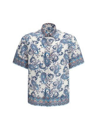 Etro Mens Cotton Shirt Blue