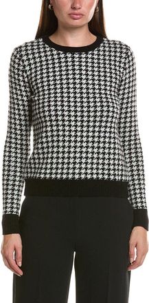 Bruno Magli Houndstooth Crewneck Wool & Cashmere-Blend Sweater