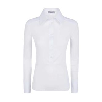 D.exterior Camisa de Popel&iacute;n con Tul - Blouses & Shirts - Mujer - Blanco - L