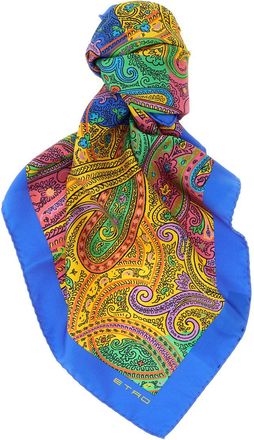 Etro Multicolor Floral Paisley Printed Scarf