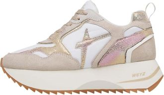 W6YZ Suede and technical fabric sneakers Anny 2 W. - Dames - Sneakers - Beige - 37 EU - Schoenen