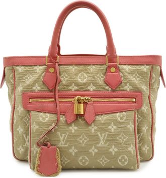 Louis Vuitton Beige Rose Rose Pink Canvas Handbag Tote Bag (Pre-Owned)