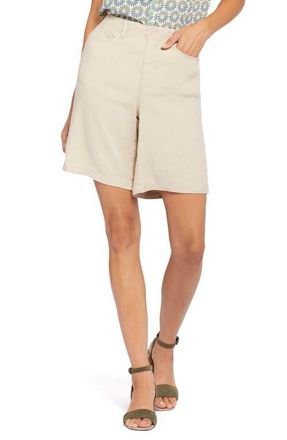 NYDJ Linen Blend Bermuda Shorts in Feather at Nordstrom, Size 10