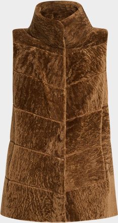 Gorski Reversible Textured Lamb Shearling Vest