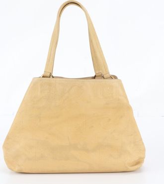 Prada Yellow Leather Handbag Shoulder Bag Tote Bag (Pre-Owned)