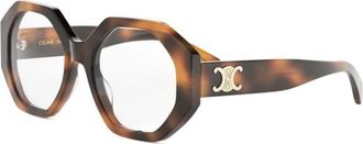 Celine Geometric Eyeglasses - unisex - Brillen - Bruin - 54 MM - Accessoires