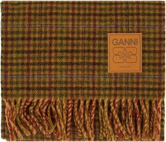 Ganni Geborduurde sjaal - Dames - Wintersjaals - Veelkleurig - ONE Size - Wol - Accessoires