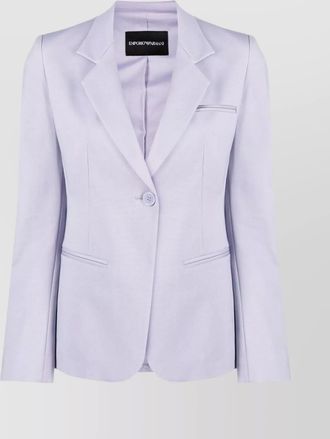 Emporio Armani cotton blend single-breasted blazer jacket