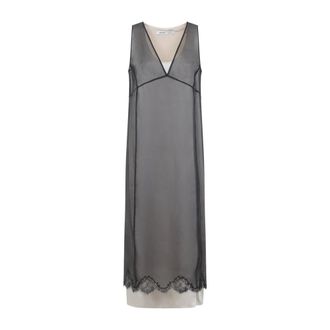 Carven Gelaagde Lingerie Jurk - Dames - Jurken - Zwart - Maat: XS Zijde