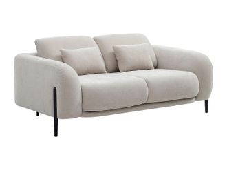 Vente-Unique Sof&aacute; 2 plazas con respaldo reclinable en tela beige ARAVIO