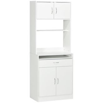 HOMCOM Alacena de cocina 70x40x180 cm blanco