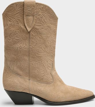 Isabel Marant Womens Embossed flowers Duerto cowboy boots Women