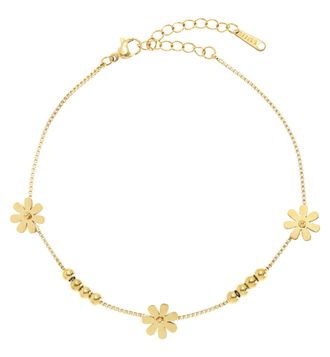 Lascana Fusskette LASCANA Edelstahlschmuck, Damen, Gr. Titan, gold (vergoldet), gl&auml;nzend, unifarben, Fussketten Fusskette, Hochwertiger, vergoldeter Fussschmu