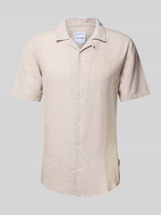 Only & Sons Freizeithemd aus Baumwoll-Leinen-Mix Modell CAIDEN in Beige, Gr&ouml;&szlig;e M
