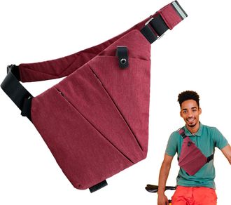 Generic Security Bag - Multi Pocket Chest Shoulder Bag | Adjustable Pouch, Lightweight Secure Carry, Versatile Storage, Durable Design Outdoor Use For Bicycle